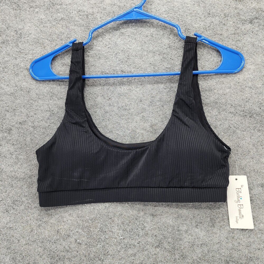 The Blushing Brunette Bikini Top Womens Medium Black Pullover